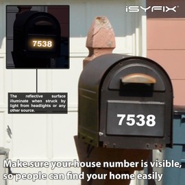 iSYFIX Reflective Vinyl Numbers Stickers,2 Inch Self Adhesive (2 Sets)- Premium Decal Die Cut and Pre-Spaced for Mailbox, Signs, Window, Door, Cars, Trucks, Homes, Address Numbers, Indoor or Outdoor