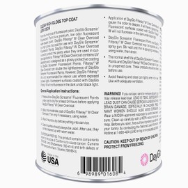 DayGlo Fluorescent Water-Based SRX Series Brushing Latex Paint, high visibility for interiors, arts and crafts, safety applications (Quart, Filteray, SRX-08A)