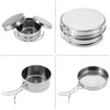 4Pcs Portable Stainless Steel Cookware Set Camping Picnic Outdoor Pan