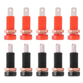 10pcs Female Panel Mount Banana Socket Binding Post, Brass Material 4mm/0.2in Hole Insulation Resistance Maximum.24A Socket Connector Female Insulation Resistance Video Accessories