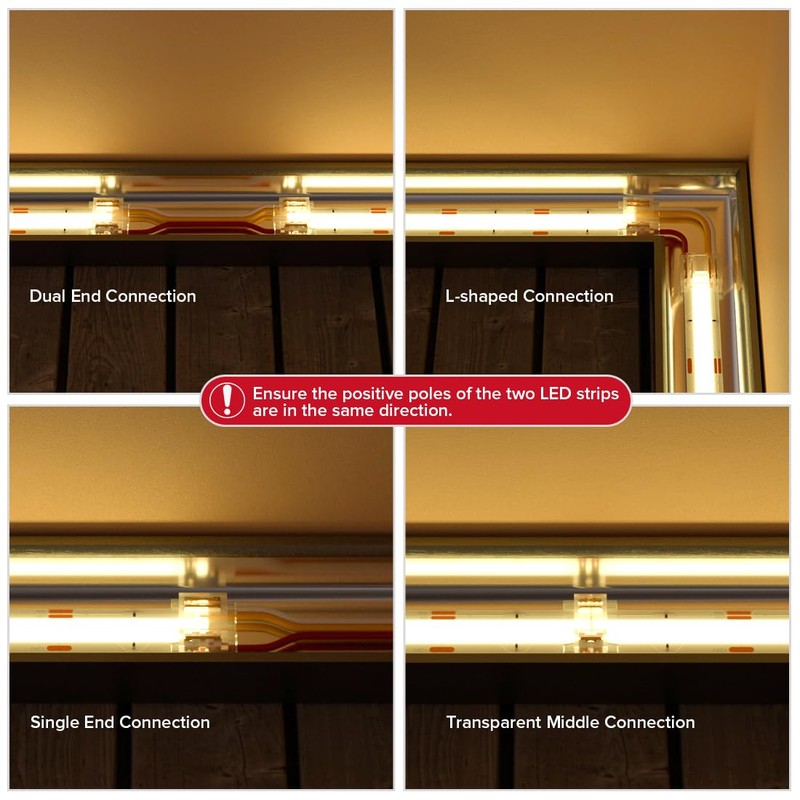 BTF-LIGHTING FCOB 10mm 3PIN Connector Kit for COB CCT (V+