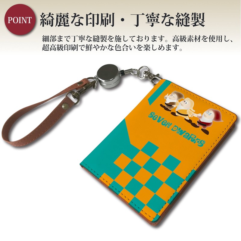 [Pretimo] Snow White Seven Dwarfs Character Bi-Fold with Reel Strap