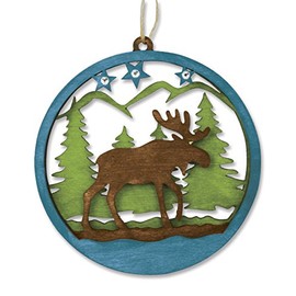 Cape Shore Moose Wooden Laser Cut 3D Christmas Tree Holiday Ornament Decoration