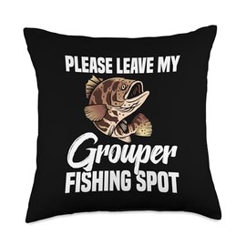 Grouper Fisher Spot Rod and Reel Combo Grouper Fishing Throw Pillow
