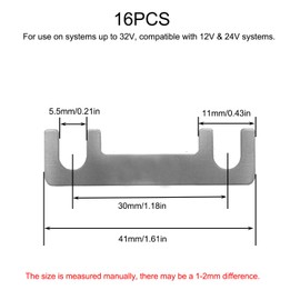 Strip Fuses Blade Fuse Strip Pack of 16 Car Fuse 30A 40A 50A 60A 70A 80A 100A 110A 125A 150A Maximum Voltage up to 32V, for Car, Motorhome (50A)
