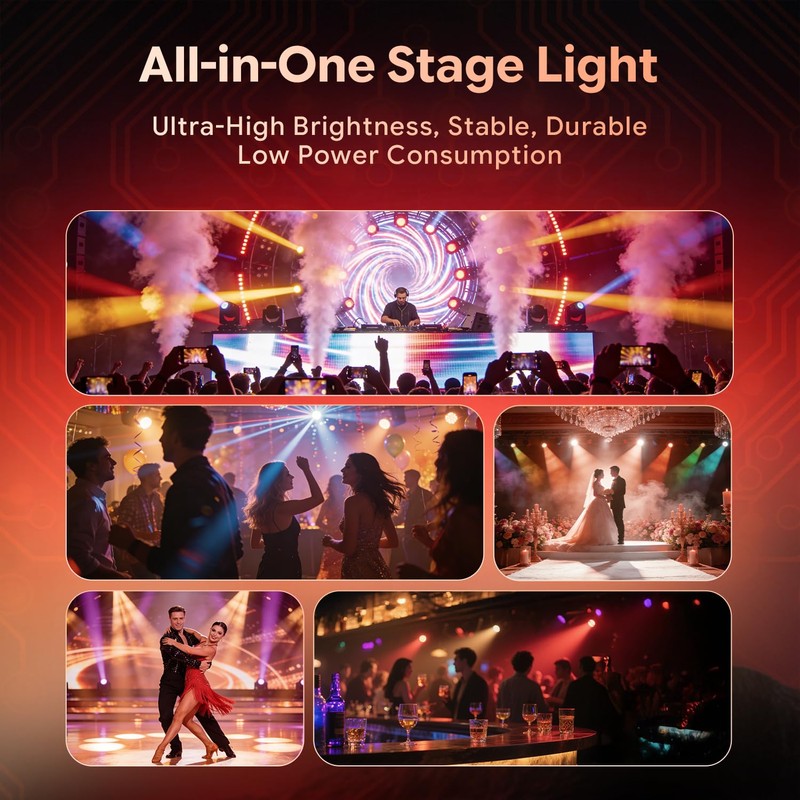 ZEMOJ 60W Mini dj Moving Head Lights, RGBW Stage Wash