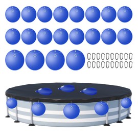 20 Pack Pool Cover Weights with Hooks, Leakproof PVC Pool Cover Hanging Bags, Heavy Duty Water Weights for Above Ground Winter Pool Cover, Antifreezing Pool Wall Bags (20-PCS)
