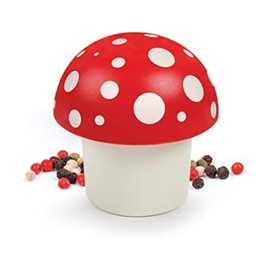 Fred Merry - Molinillo de hierbas de hongos, molinillo manual de 3 pulgadas para hierbas y especias, herramienta de cocina de mano duradera, divertido diseño rojo y blanco