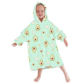 Fiosnow Avocado Blanket Hoodies for Kids Toddler 2-6YR Oversize Wearable Blanket Hoodies for Boys Girls