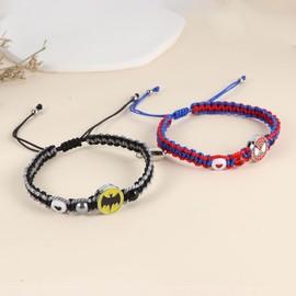 SKIRIFLA Matching Bracelets for Couples Boyfriend, Spider And Bat Matching Heart Bracelets for Women Men Bf And Gf Couple Bracelet Christmas Matching Jewelry Stuff Gifts for Couples Friends-8