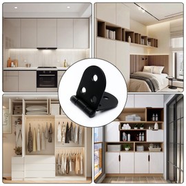 Pack of 4 Hinge, Folding Hinge, 180 Degree Hinges, Foldable Round Edge Hinges, Furniture Hinges, Screw-On Hinge, Table Hinge with Screws for Cupboard, Wardrobe, Wooden Box, Furniture (Black)