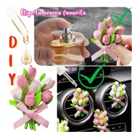Dolores Kit Ambientador Auto Aire Flores Aromaterapia Difusor Coche