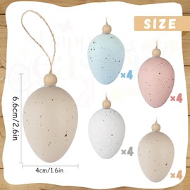 Giugio 4 Colourful Easter Eggs for Hanging, Speckled Plastic Eggs, Easter Eggs for Indoor and Outdoor Use Easter Decoration, Easter Shrub Decoration, Perfect Easter Decoration and Spring Decoration