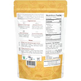 Indus Farms Superfoods Freeze Dried Mango Fruit Powder | Single Ingredient, Premium Alphonso Mangoes, Rich in Vitamin C, Vitamin A, Folate, Nutritious Flavor for Baking, Smoothies, Pre/Post Workout Supplements, Cookies, Desserts | Additive-Free, Vegan, 8
