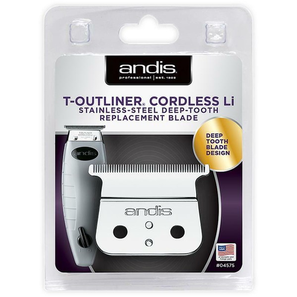 Andis 04575 Cordless T-Outliner Li Stainless Steel Deep Tooth Replacement Blade