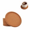 6-Pack Cork Coasters, 4 Inch Absorbent Reusable Beverage Coasters with