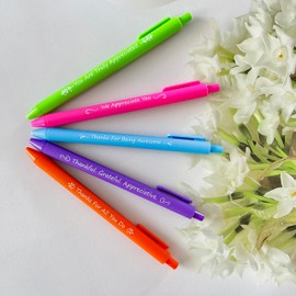 Jxueych 5pcs Funny Gel Pens Thanks Swear Word, Comfortable Writing Black Ink Medium Point 0.5 mm Gift Pretty Pens for Office Gifts (L)