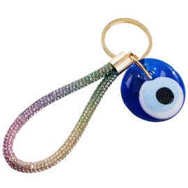 BCS Evil Eye Keychain Bag Charm - Good Luck & Protection Amulet - Car Keyring Purse Accessories for Women (Colorful)