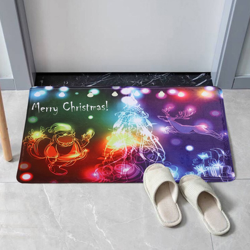 Christmas Light Pattern Home Entrance Bathroom Kitchen Anti slip Floor