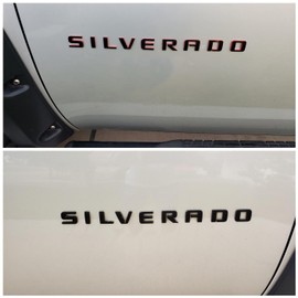 Yoaoo 4pack OEM Nameplate with LT Emblem 3D Badge Replacement for Silverado 1500 2500Hd 3500Hd Series 1999-2018 Red Line Redline Gloss