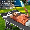 Fragess Portable Camping Cot, 32" Extra Wide Camping Cots for