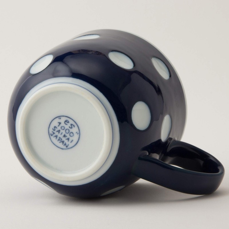 Saikai Pottery Hasami Ware 40509 Essence Negative Poji Polka Dot