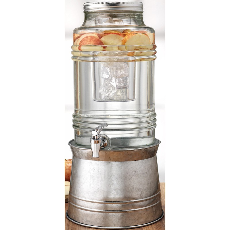 Circleware Breeze Glass Beverage Drink Dispenser with Stand Metal Base