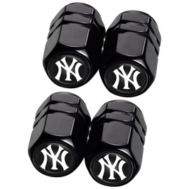 4Pcs Yankees Car Tire Valve Stem Caps, Aluminum Auto Tire Valve Caps for Yankees Baseball Fans,Universal Stem Covers/Dust Caps for Cars