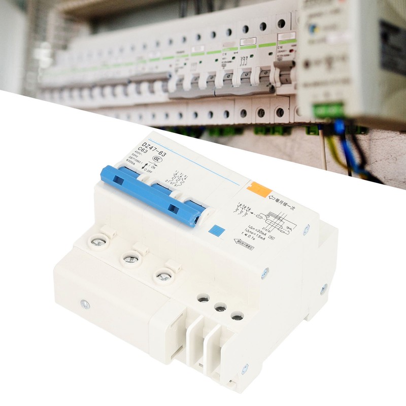 3P+N Miniature Circuit Breaker Ground Fault Leakage Overload Protection Switch
