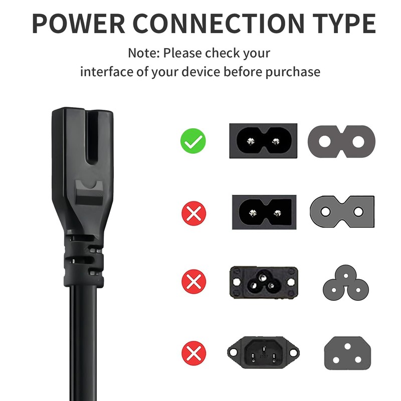 Cable adaptador de corriente alterna de 6 pies de largo