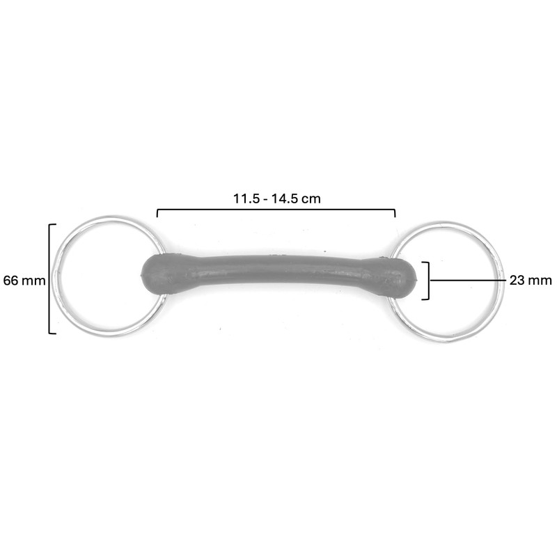 Equine Smile ES0101 Snaffle Bit Flexible Rubber Bar Ring Diameter
