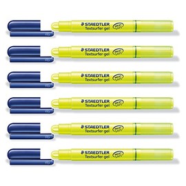 Staedtler Highlighters Pack of 6"Textsurfer Gel Line 3mm Yellow