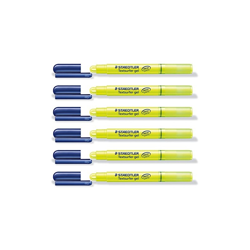 Staedtler Highlighters Pack of 6"Textsurfer Gel Line 3mm Yellow