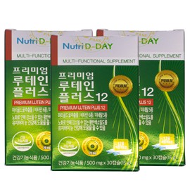 Nutri D Day Premium Lutein Plus 12 500mg x 30 capsules (3 packs) / 뉴트리디데이 프리미엄 루테인 플러스12 500mg x 30캡슐 3통