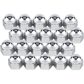 Intake Manifold Chrome Acorn Nut Covers, Fits Ford Flathead V8, 9/16 Nuts