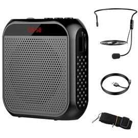 Speaker, Loudspeaker, Megaphone, Portable Loudspeaker, Hands-Free Loudspeaker, Includes Microphone, Digital Display, Appearance, Small, Compatible with Micro SD Card Support, Suitable for Lectures,