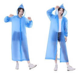 LinnWell Disposable Raincoat, Rain Poncho, Men's, Women's, Poncho, Elastic Cuffs, Hood with Drawstring, Lightweight, Long, Translucent Type, Raincoat, Commuting to Work or School, Cycling, Outdoor