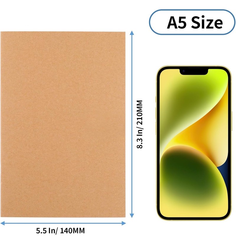 SHSHbuy Pack of 5 Notebooks, Small Notepad, A5, Blank Pages,