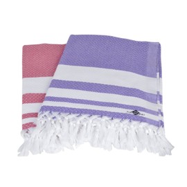 Sathiyas Supreme Turkish Cotton Bath Towel-2pcs Combo (Lavender || Brown)