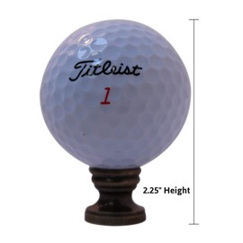 Golf Ball Lamp Finial, White, 2.25"h