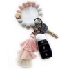 Bisanzoya Beaded Keychain with Tassel, Silicone Key Ring Bracelet, Cute