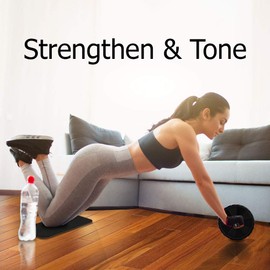 HolaHatha Compact Exercise Fitness Abdominal Core Building Workout Single Non Slip Ab Roller Wheel Equipment with Handles for Home Gym and Toning
