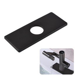 UFURMATE Faucet Plate, Stainless Steel Hole Cover Deck Plate Kitchen Faucet Single Hole Cover Plate Sink Round Faucet Cap for Bathroom Kitchen (16 * 6.5 CM)