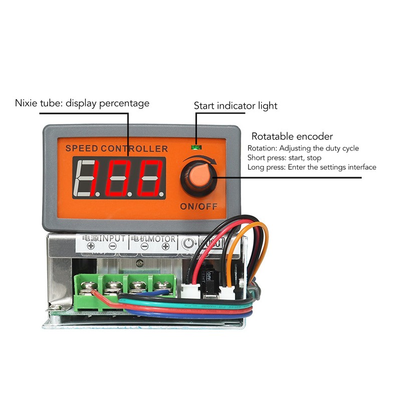 DC Motor Speed Controller PWM Digital Display Multipurpose Motor Speed