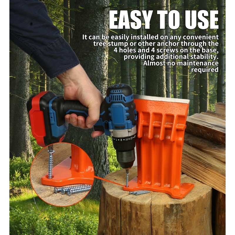 SPEED FORCE Firewood Kindling Log Wood Splitter – No Axe!