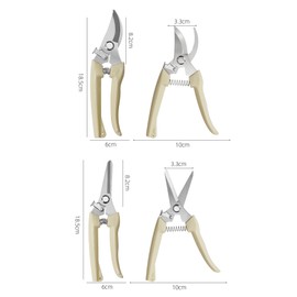 Garden Flower Shears Pruning Shears 6.9 inches Straight and Bypass Scissors Heavy Duty Plant Scissors for Cutting Flowers, Trimming Plants, Bonsai, Fruits Picking (White handle Straight and Bypass)