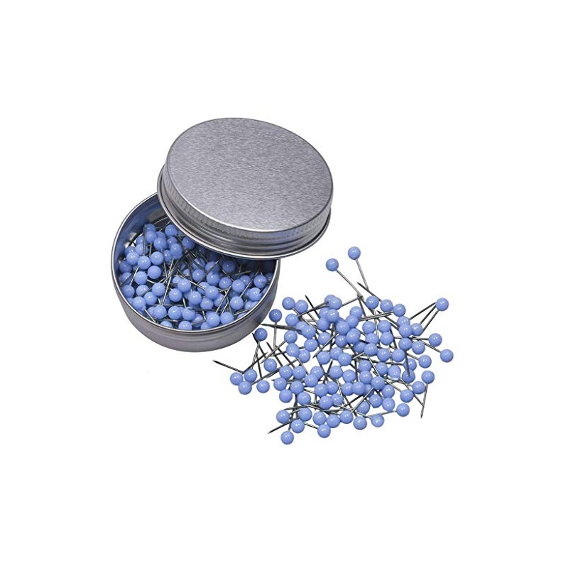 Tupalizy 1/8-Inch Map Tacks Plastic Beads Head, Steel Point, 220-Count