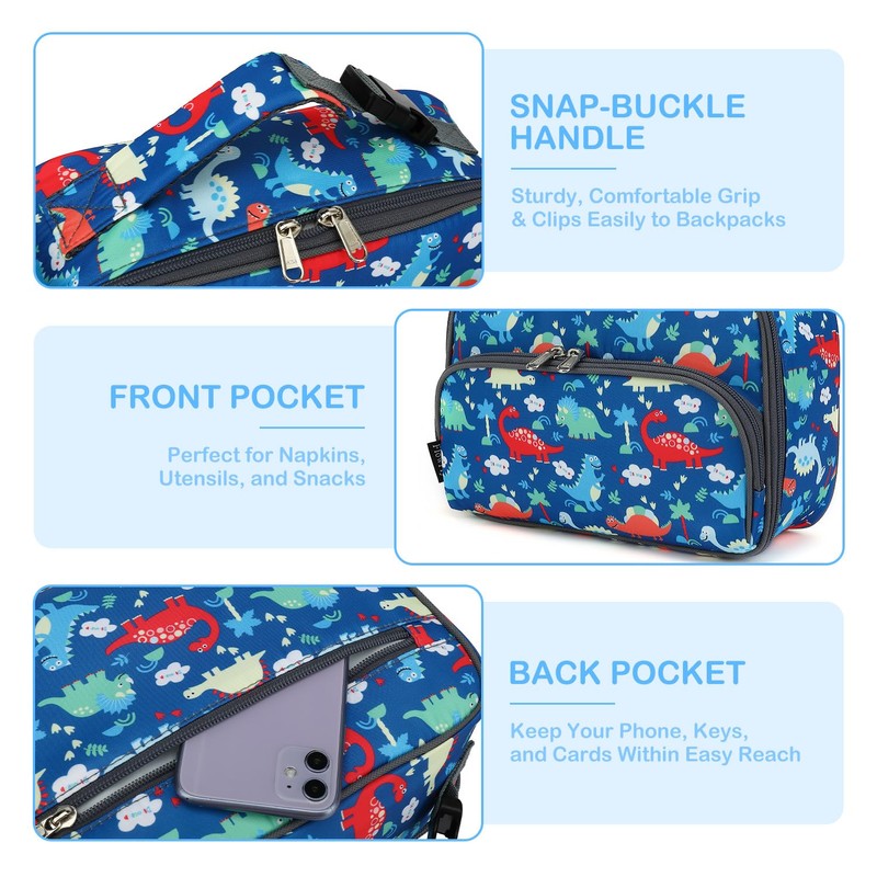 FlowFly Kids Lunch box Insulated Soft Bag Mini Cooer Back