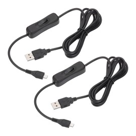 PATIKIL 4.92ft U S B延長ケーブル付きオンオフスイッチ、2個のMicro U S Bメスデータサポート電源供給コード4芯ワイヤー、LEDストリップ、デスクランプ、ファン用