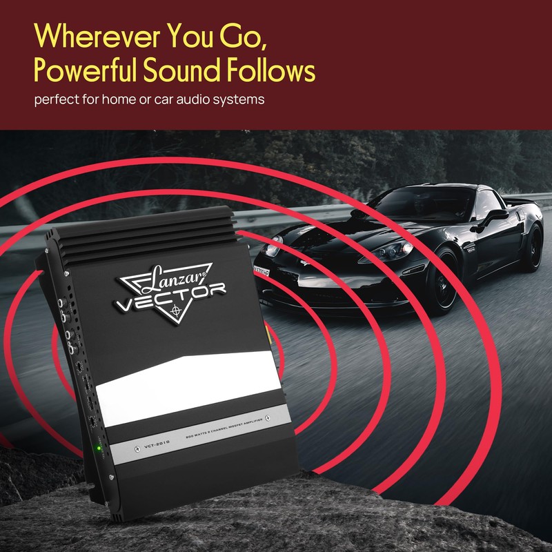 Lanzar 2-Channel High Power MOSFET Amplifier - Slim 800 Watt
